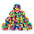 Colorful bell woven ball, 5.5cm small leather skin, rainbow rubber ball, dog toy ball, exploding pet