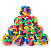 Colorful bell woven ball, 5.5cm small leather skin, rainbow rubber ball, dog toy ball, exploding pet