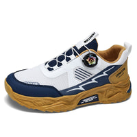 Leather Surface Men's Mesh Breathable Sports Low-top Shoes