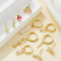 European And American Fashion Fruit S925 Silver Needle Geometric Light-Luxury Pearl Pendant Set