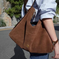 Matte Retro Commuter Tote Handbag Shoulder Bag
