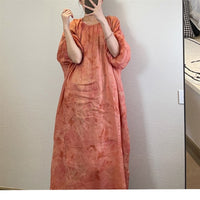 Loose-fit Tie-Dye Printed Dress For Women