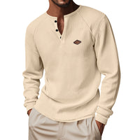 Waffle Buckle Quick-drying Raglan Henry Long Sleeve