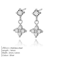 Women's Simple Fashion Zircon Flower Earrings