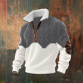 Men's Fitted Top With Printed Pattern And Faux Fur Collar