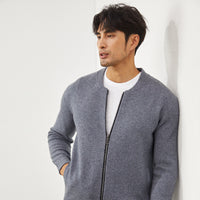 Fallwinter Mens Clothing Short Slim-fit Warm Crew-neck Cardigan Knitted Baseball Jacket