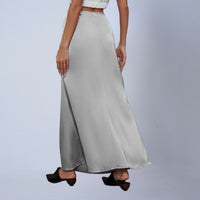 Women's Satin Elegant Lace-up Long Dress