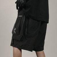 Functional Style Dark Double Sided Ribbon Shorts