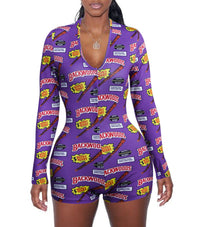 Women's printed long sleeve jumpsuit
