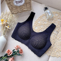 Ice silk gathered bra women's lace vest underwear