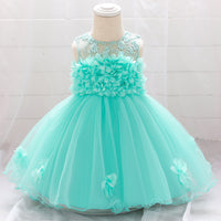 European And American Summer Children's Tube Top Flower Mesh Wedding Dress Pettiskirt