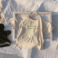 Boys and girls foreign solid color wild basic T-shirt