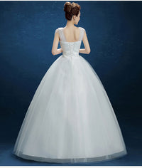 Summer New Wedding Dress, Korean Simple Shoulder Uniform Show Thin Bride Married One Word Shoulder Dress