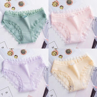Cotton breathable thin lace briefs