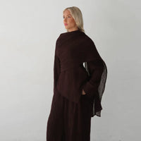 Solid-color Top And Pants Two-piece Set For Women