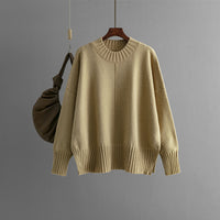 Round Neck Sweater Women's Pullover Sweater Long Sleeve