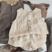Children's Baby Girl Sleeveless Tank Top Shorts Suit