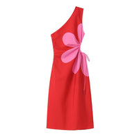 Womens Floral-print Off-the-shoulder Dress