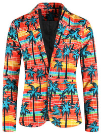 One Button Printing Leisure Suit Plus Size Men's Top