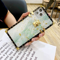 Compatible with Apple , Marbled Gold Foil Epoxy Phone Case