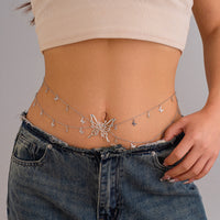 Hot Girl Style Small Butterfly Tassel Double-layer Waist Chain For Women