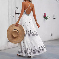 Strap-printed Maxi Dress For Women