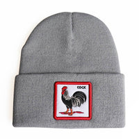 Winter Animal Embroidered Knitted Wool Hat