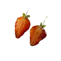 Strawberry Slices Fruit Stud Earrings For Women
