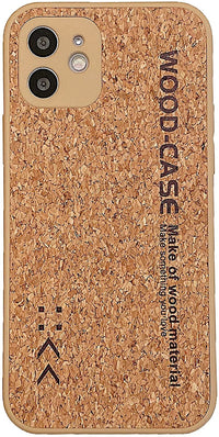 Wood Grain Phone Case Silicone Straight Edge Fine Hole