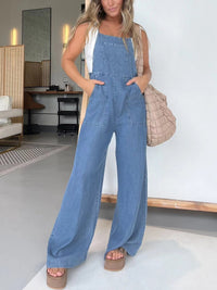 Fashion Denim Wide Leg Jumpsuit Women