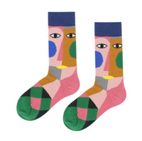 Autumn and winter personality Europe and the United States abstract art socks men and women couples college wind tube socks street tide socks