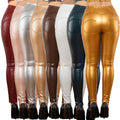 Shascullfites Melody High Waist White Leather Butt Lifting Pants Ladies Thermal Leggings With Zipper