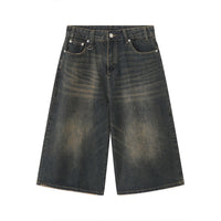 Wide Leg Retro Distressed Flared Cropped Pants