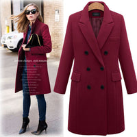 Long woolen coat wool coat in windbreaker