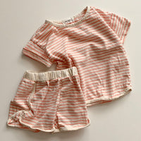 Baby Cotton Loose T-shirt Shorts Two-piece Set