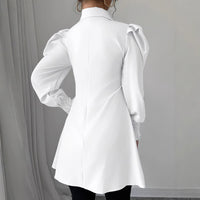 Womens Casual Solid-color Single-breasted Long-sleeve Shirt