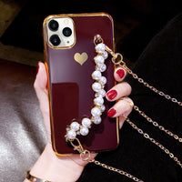 Compatible with Apple , Pearl bracelet phone case