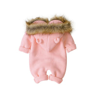 Children's hooded knitted jumpsuit