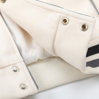 Towel Embroidered Rugby Pattern Leather Sleeve Stitching Jacket Coat