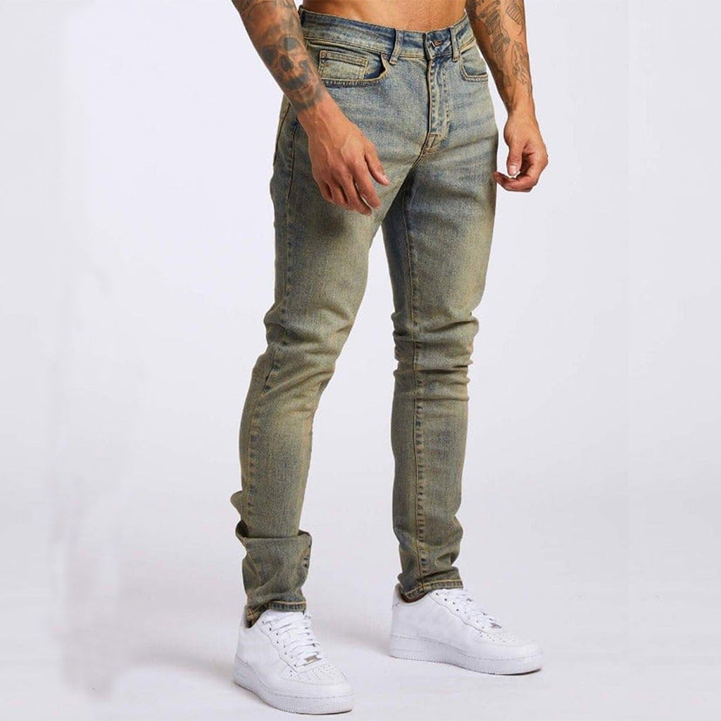 Men's Fashion Casual Slim Fit High Waist Jeans