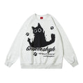 Kitten Printed Loose Sweatshirt
