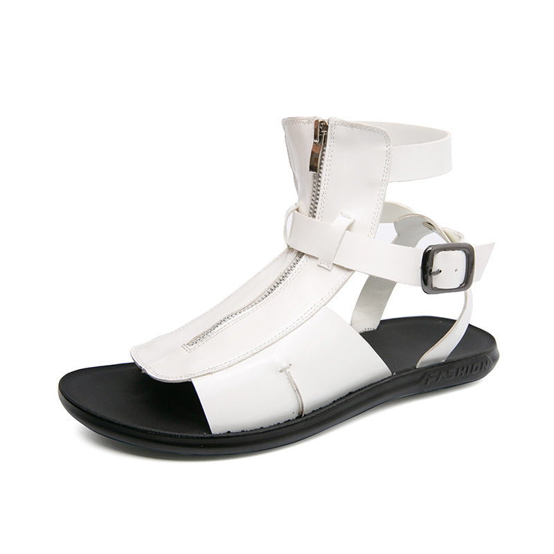 Plus Size Zipper Roman Sandals Casual Hollow Out