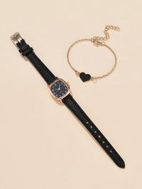 Square Plate Leather Belt Artistic Retro Women's Watch