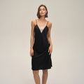 Womens Summer Satin Chiffon Loungewear Sexy Lace-Panel Camisole With Open Back And Short Skirt