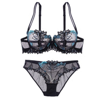 Ultra-thin Transparent Mesh Embroidered Lace Underwear Big Chest Small