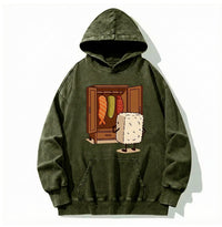Washed Vintage Sweatshirt Pure Cotton Snowflake Print Hoodie