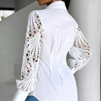 New Women's Lace Stitching Long-sleeved Shirt