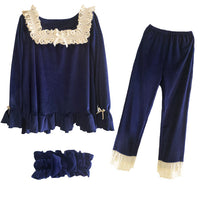 Thickened Sweet Princess Pajama Set Warm Loungewear For Home