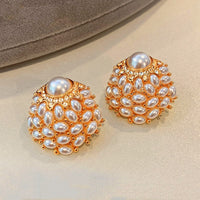 Retro Bead Pearl Earrings Niche Vintage
