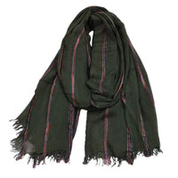European And American Men's Ethnic Style Cotton And Linen Stripes Yarn-dyed Winter Foreign Trade Scarf Shawl Men